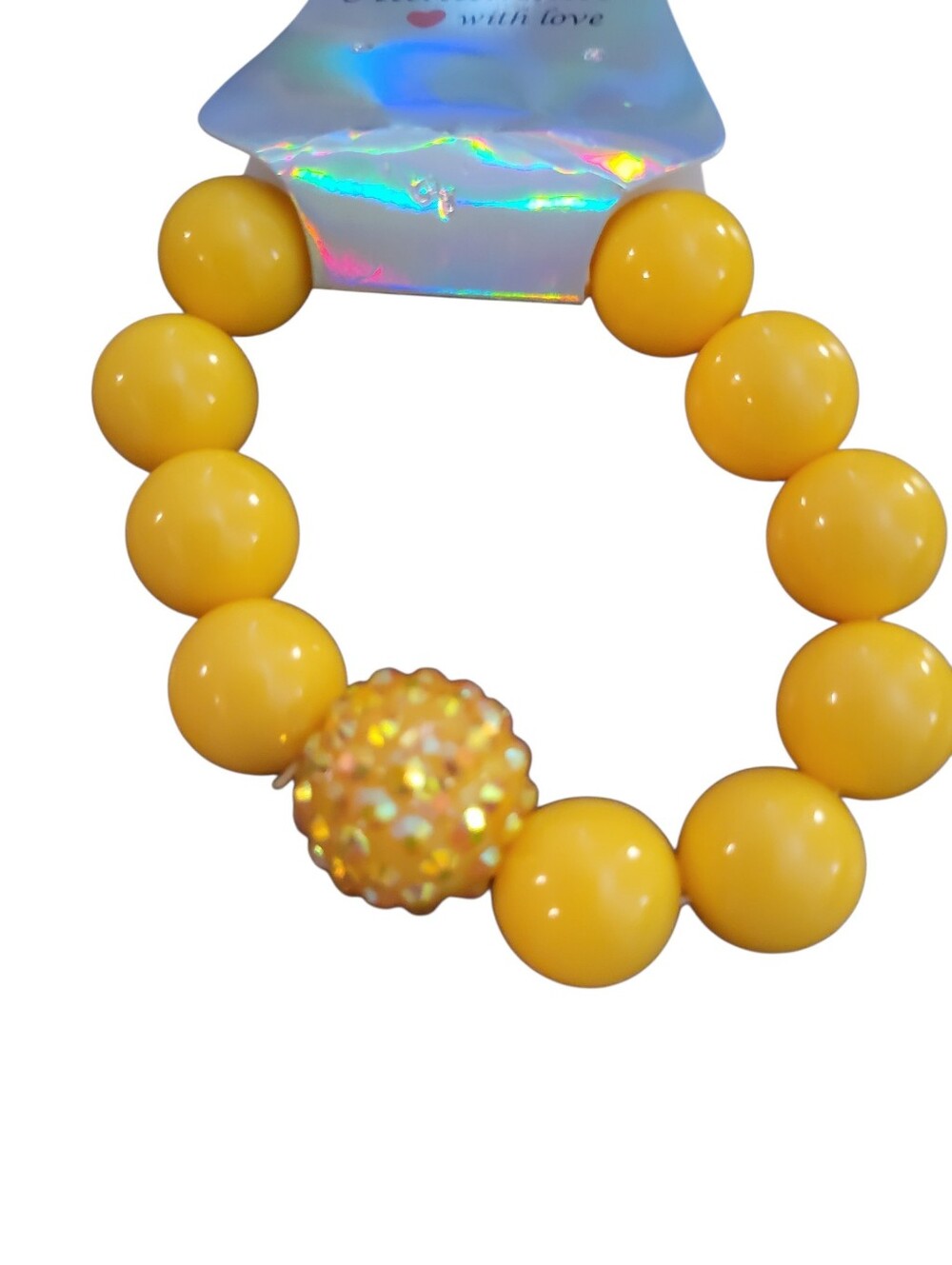 Bead Stretch Bracelet Yellow